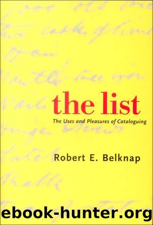 The List by Belknap Robert E