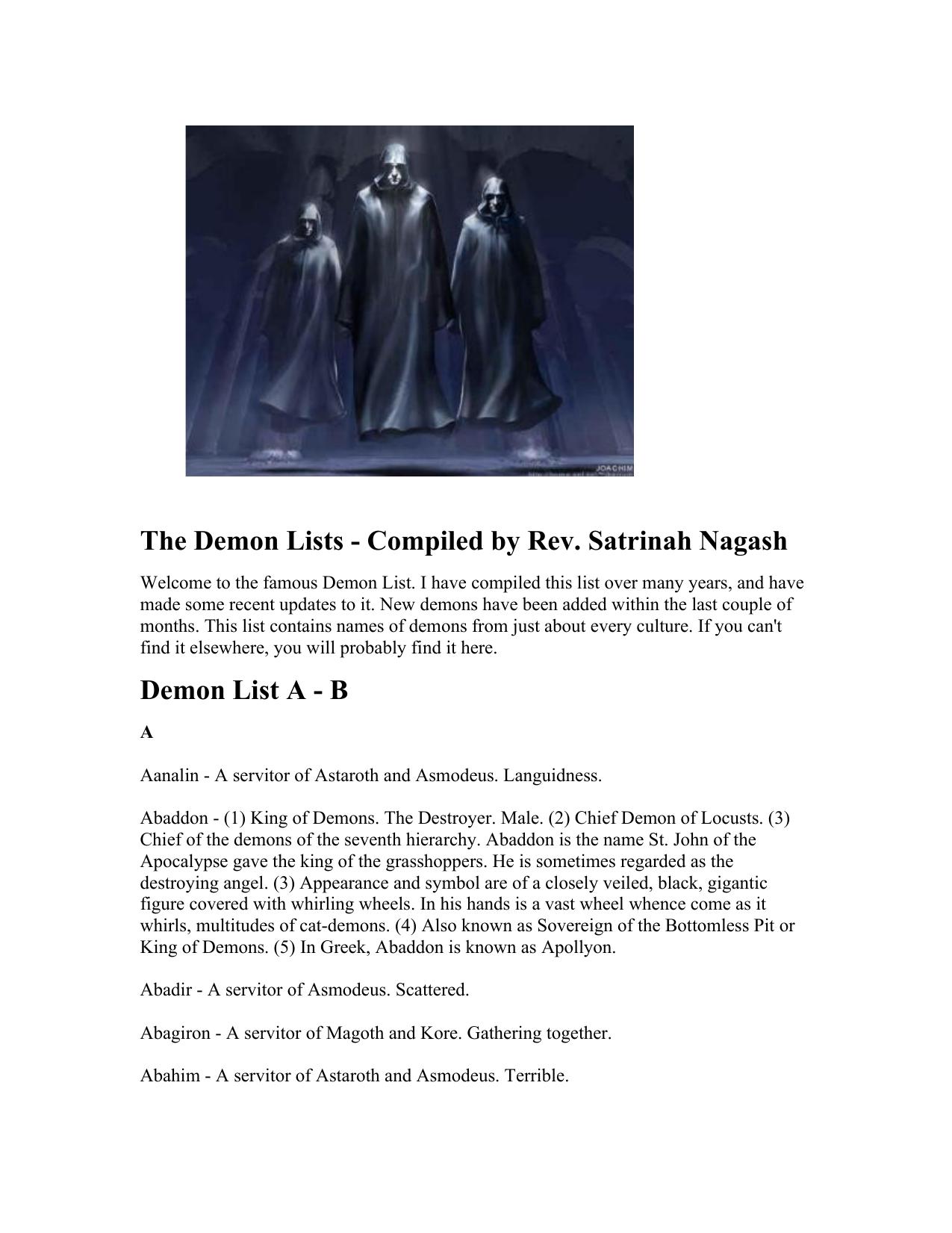 The List of Demons by Nikolaos Stergiannis Ph.D. (Mechanical Engineering)