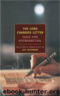 The Lord Chandos Letter by Hugo Von Hofmannsthal