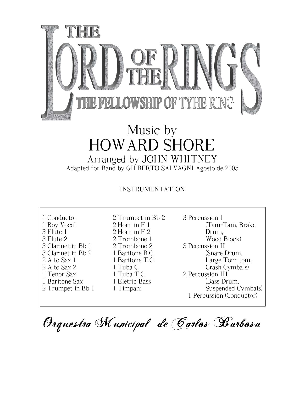 The Lord of the Rings Band Score by Unknown