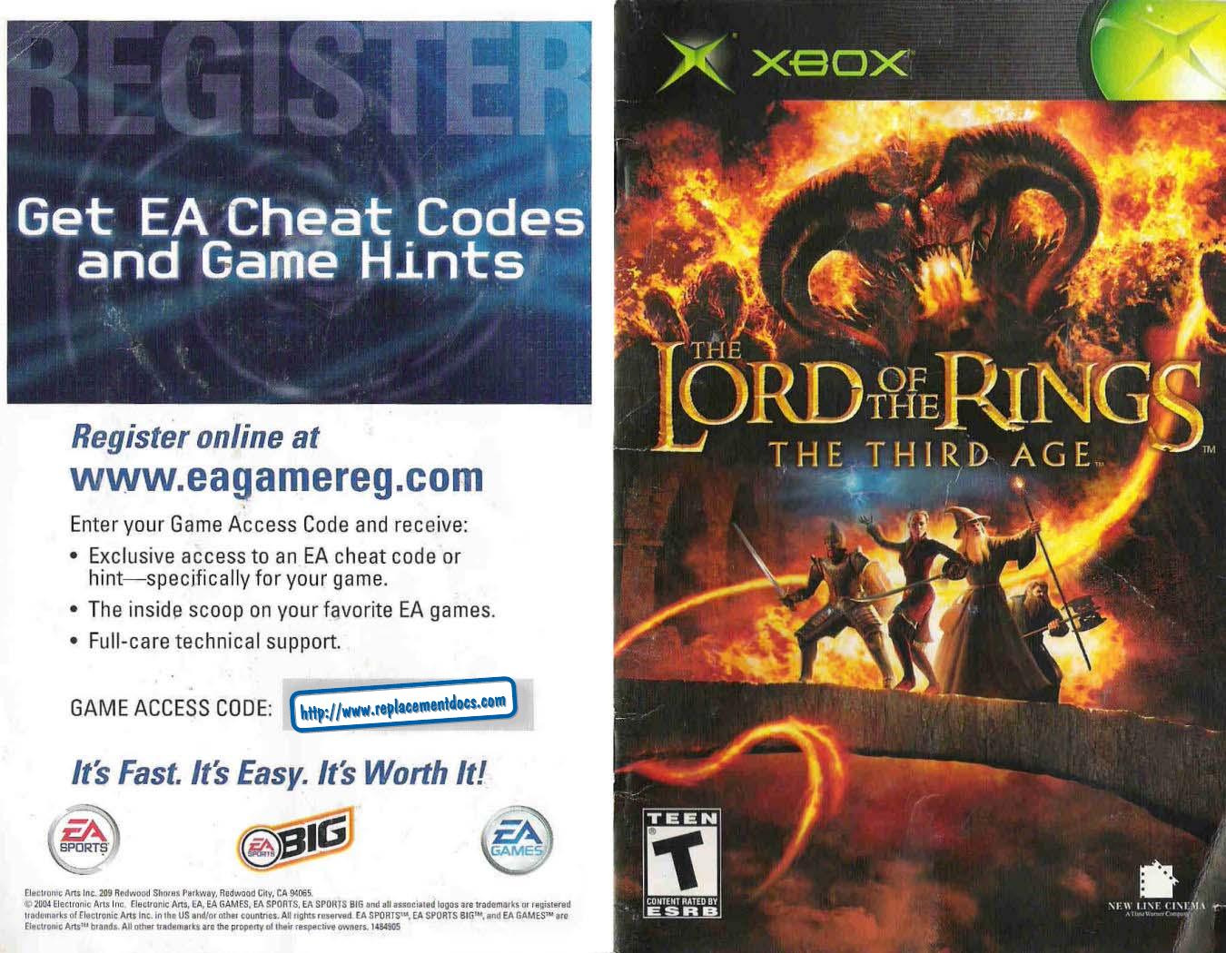 The Lord of the Rings: The Third Age - Manual - XBX by EA Games