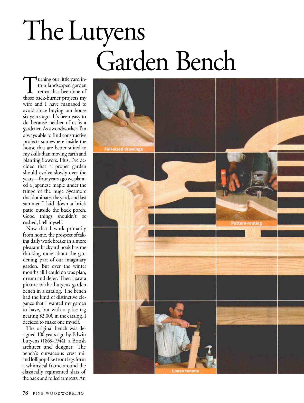 The Lutyens Garden Bench by Tony O'Malley