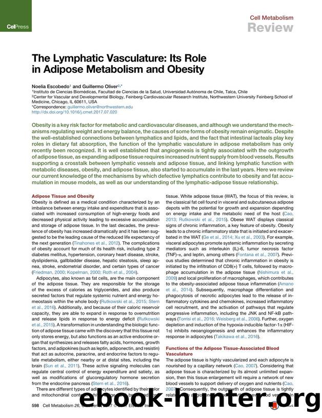 The Lymphatic Vasculature: Its Role in Adipose Metabolism and Obesity by Noelia Escobedo & Guillermo Oliver