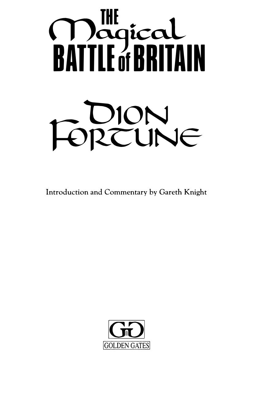 The Magical Battle of Britain by Dion Fortune