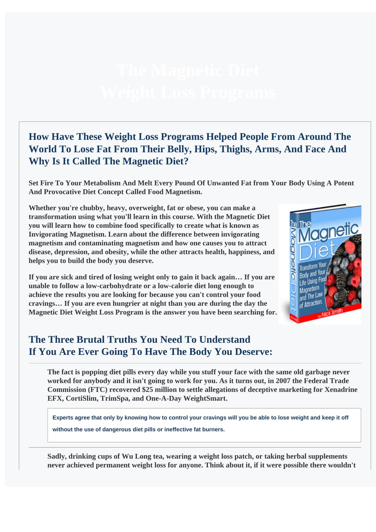 The Magnetic Diet Weight Loss Program. by Best of Kuszter's Collection