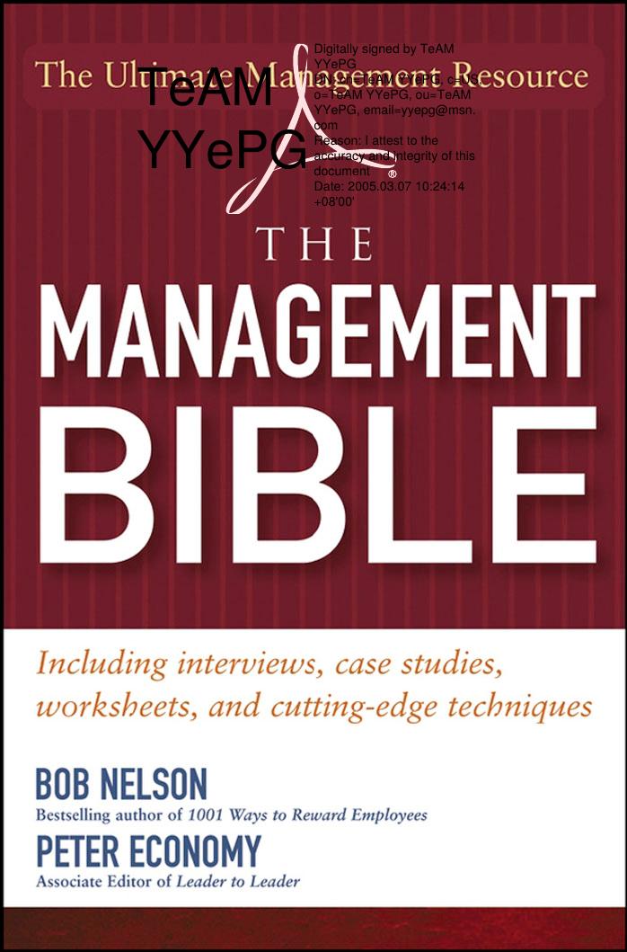 The Management Bible Nelson And Economic (2005) by Unknown