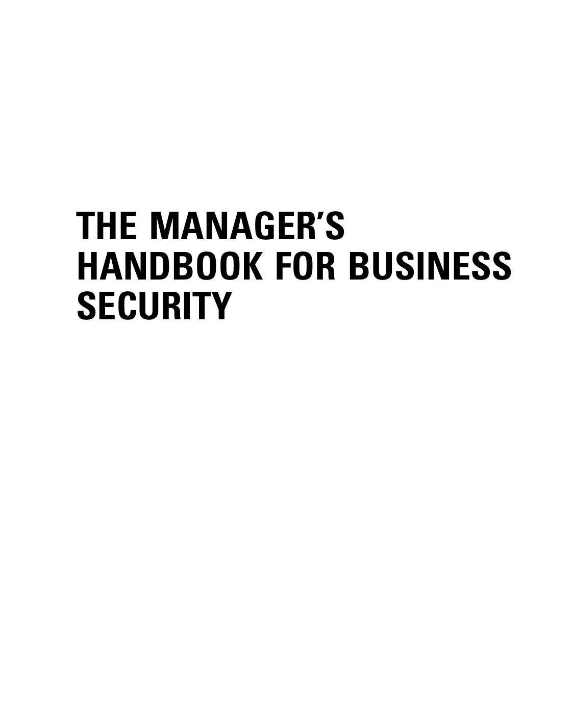 The Manager's Handbook for Business Security by George Campbell (Eds.)