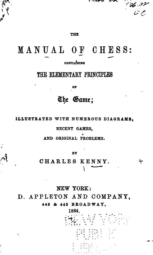 The Manual of Chess by Kenny Charles