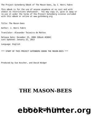 The Mason-Bees by Jean-Henri Fabre