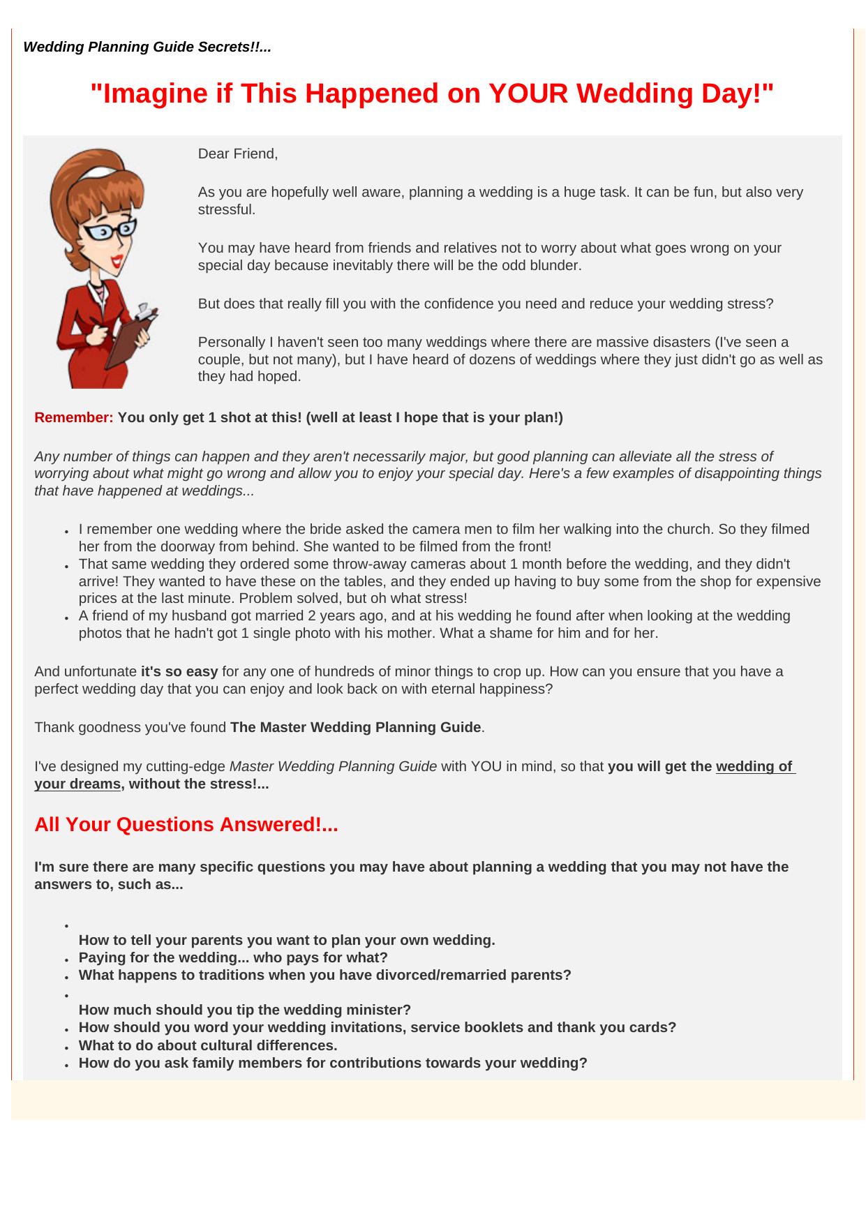 The Master Wedding Planning Guide. by Best of Kuszter's Collection