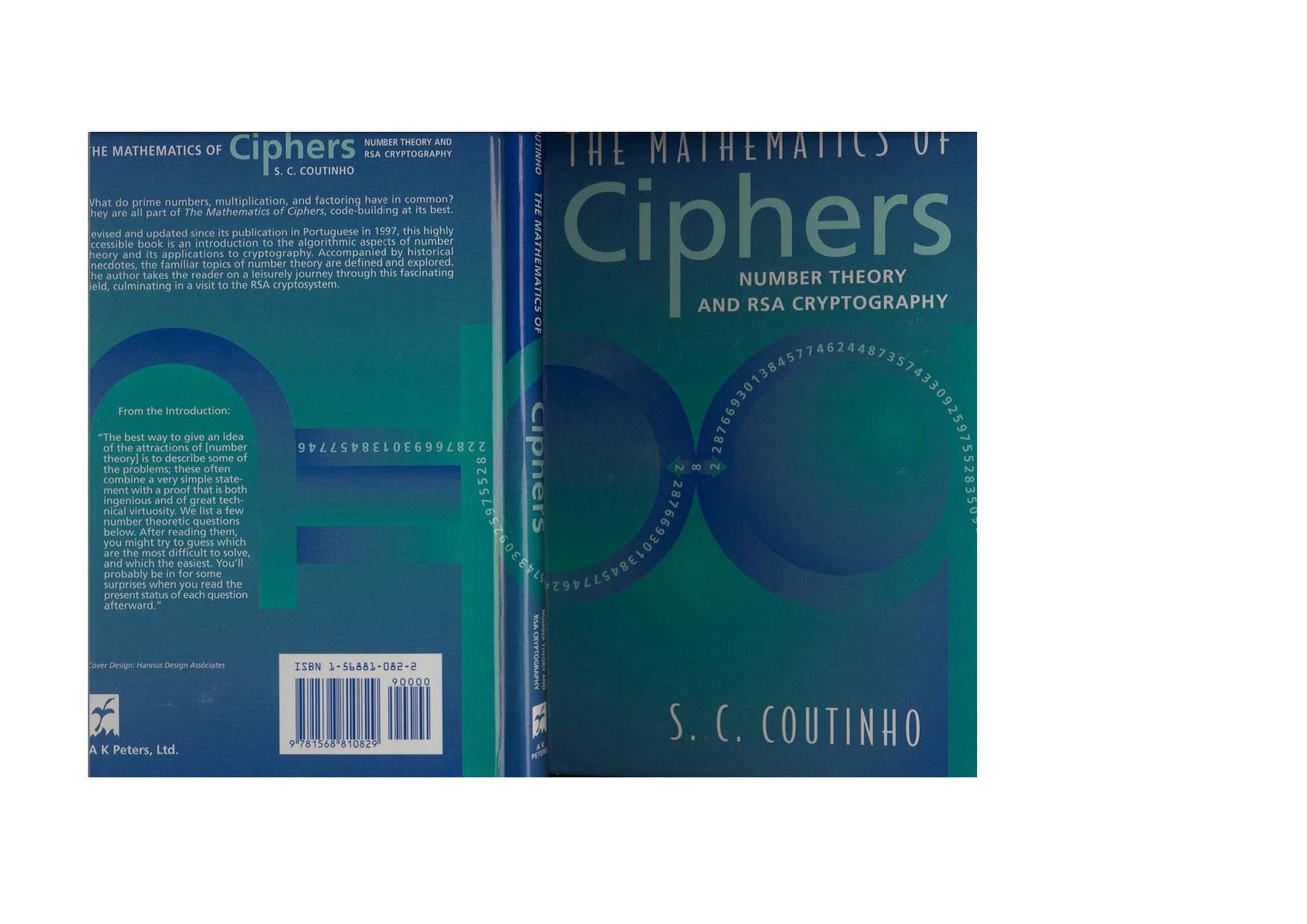 The Mathematics of Ciphers by S. C. Coutinho