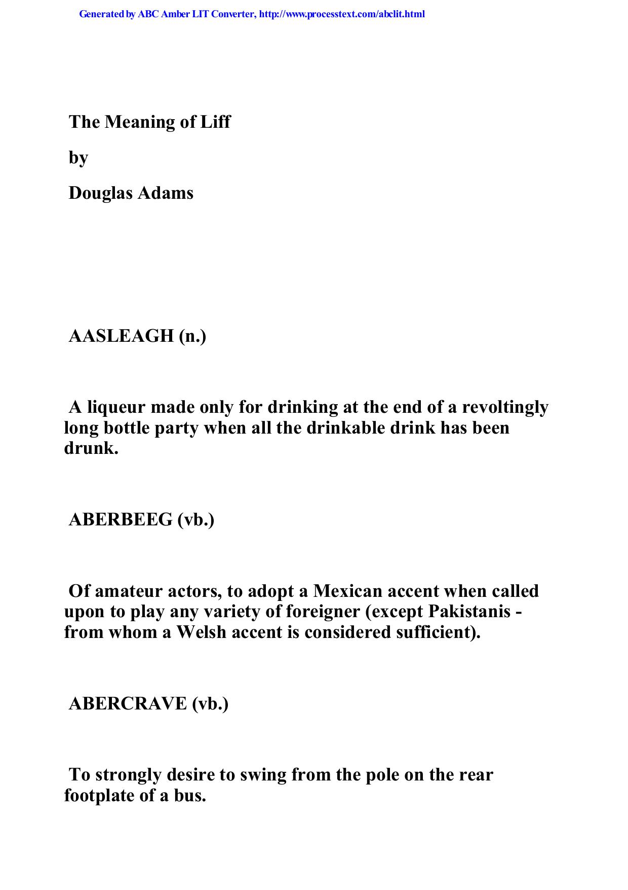 The Meaning of Liff by Douglas Adams John Lloyd
