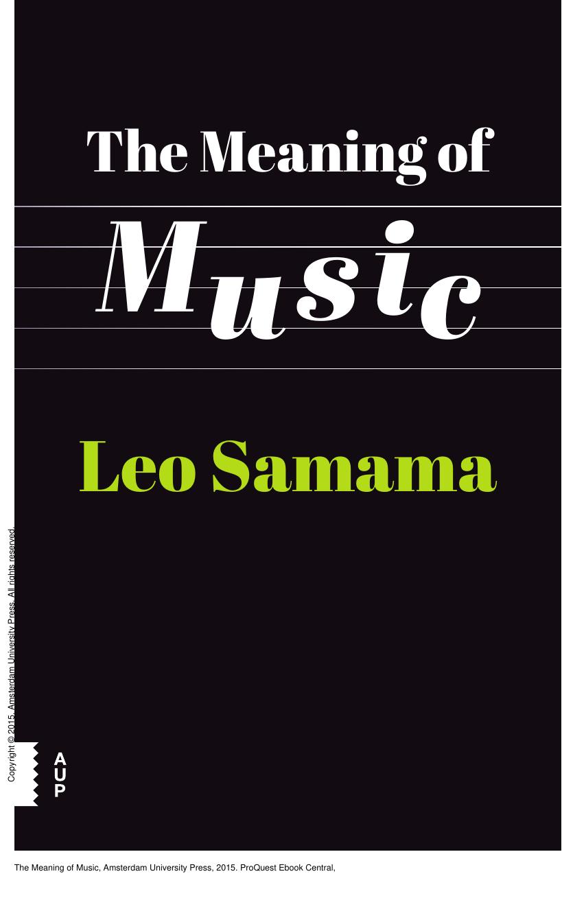 The Meaning of Music by Leo Samama