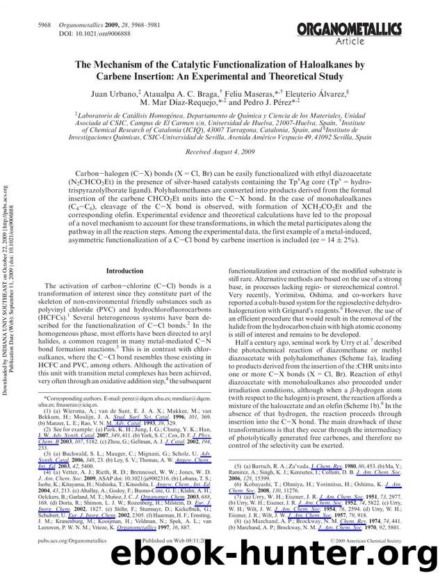 The Mechanism of the Catalytic Functionalization of Haloalkanes by Carbene Insertion: An Experimental and Theoretical Study by unknow