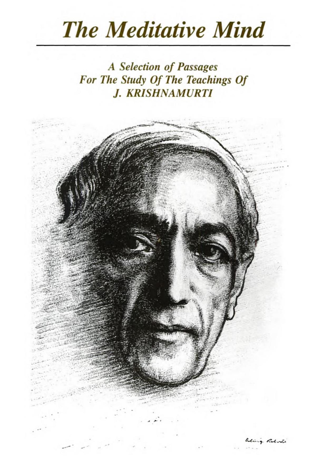 The Meditative Mind by Krishnamurti