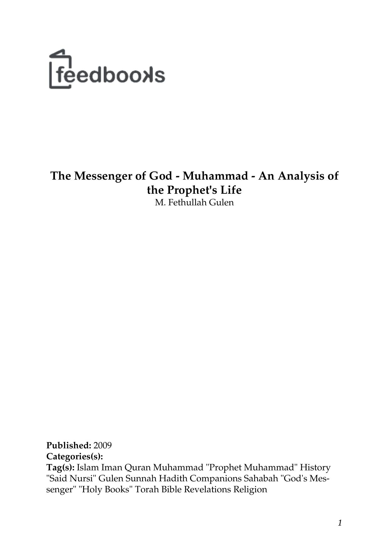 The Messenger of God - Muhammad - An Analysis of the Prophet's Life by M. Fethullah Gulen