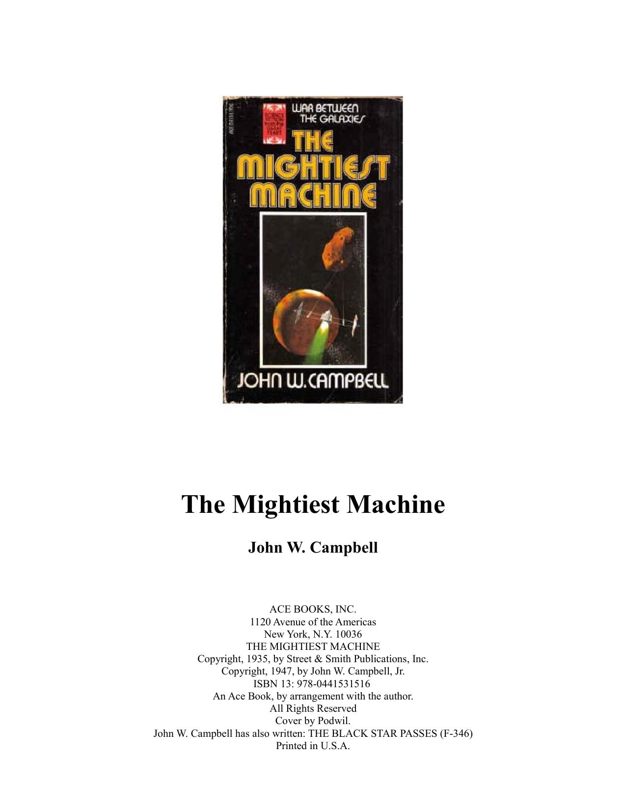 The Mightiest Machine by John W. Campbell
