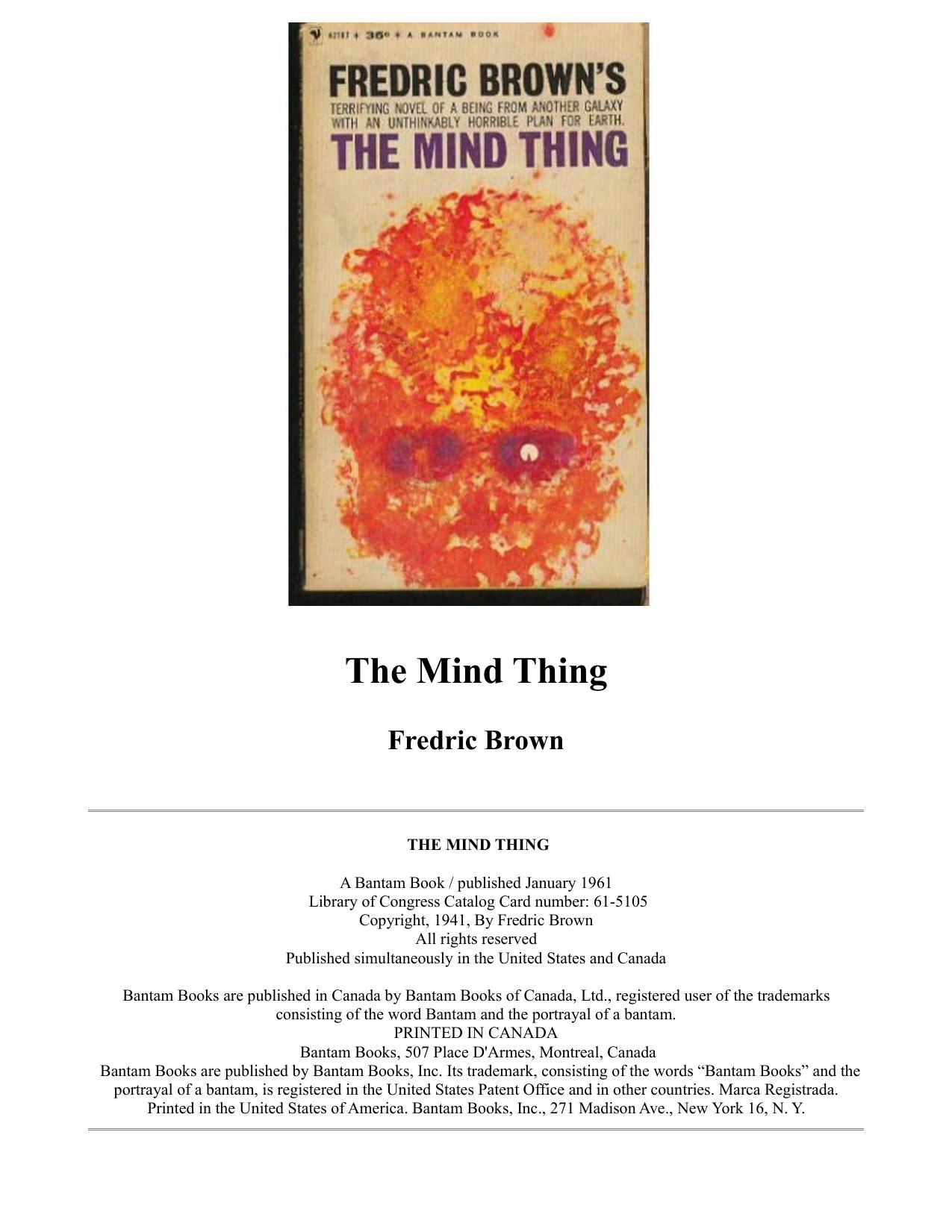 The Mind Thing by Fredric Brown