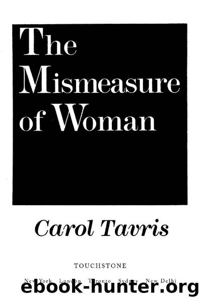 The Mismeasure of Woman by Carol Tavris