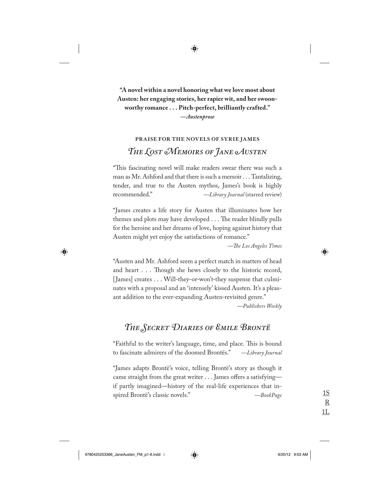 The Missing Manuscript of Jane Austen by Syrie James