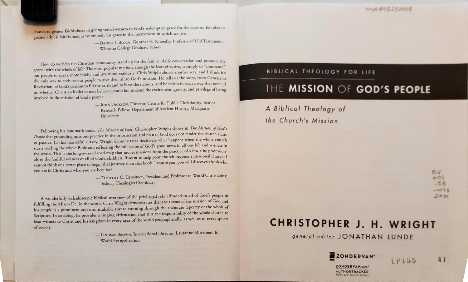 The Mission of God's People: A Biblical Theology of the Churchâs Mission by Christopher J. H. Wright