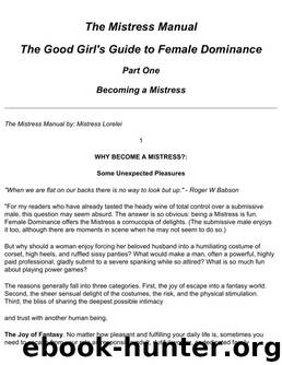 The Mistress Manual by Mistress Lorelei