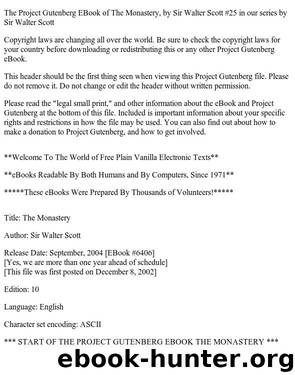 The Monastery by Sir Walter Scott