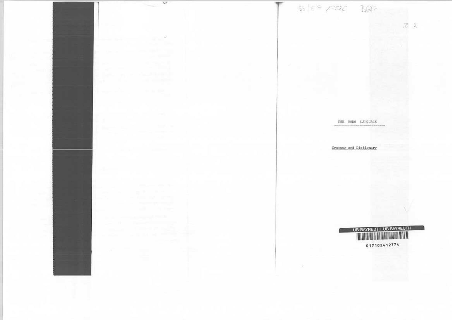The Moro Language: Grammar and Dictionary by Black Keith; Black Elizabeth