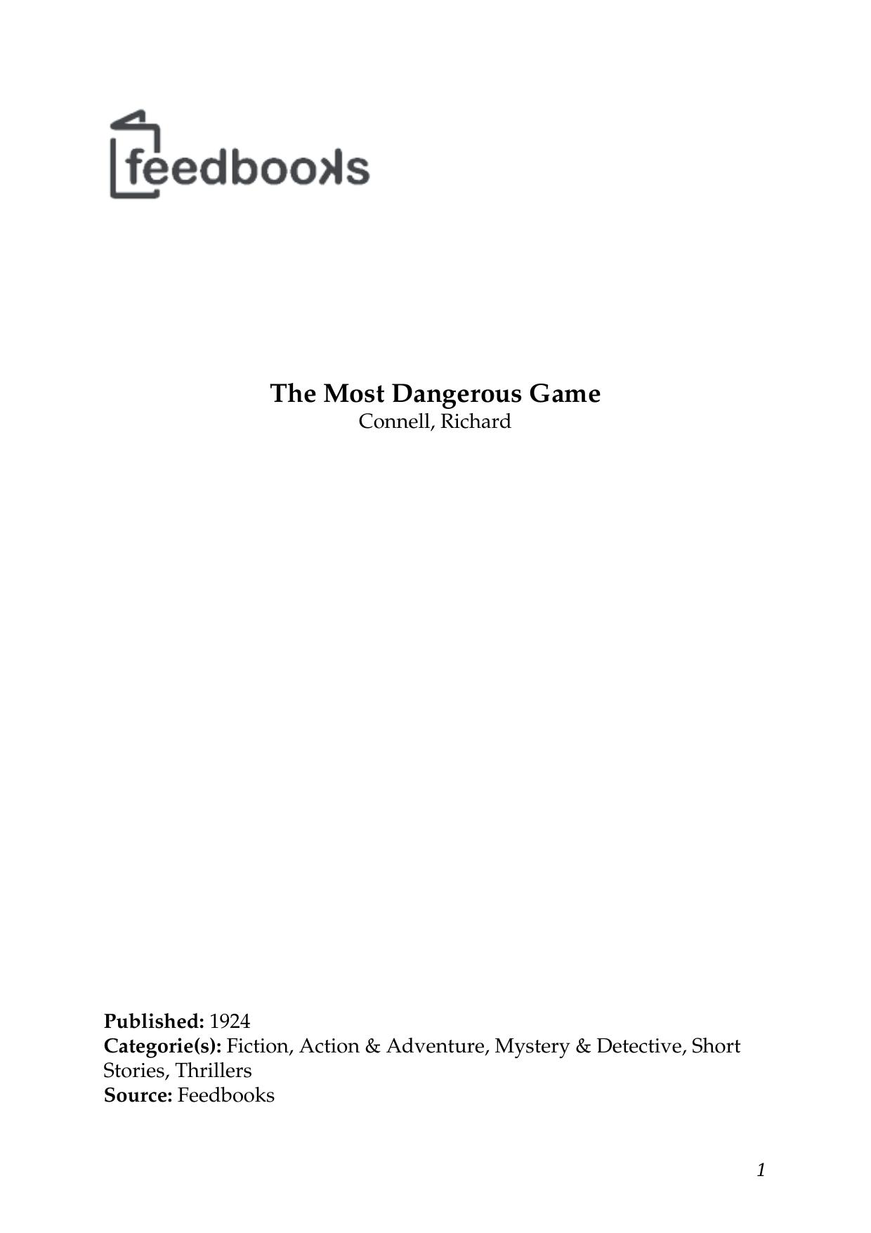 The Most Dangerous Game by Connell Richard