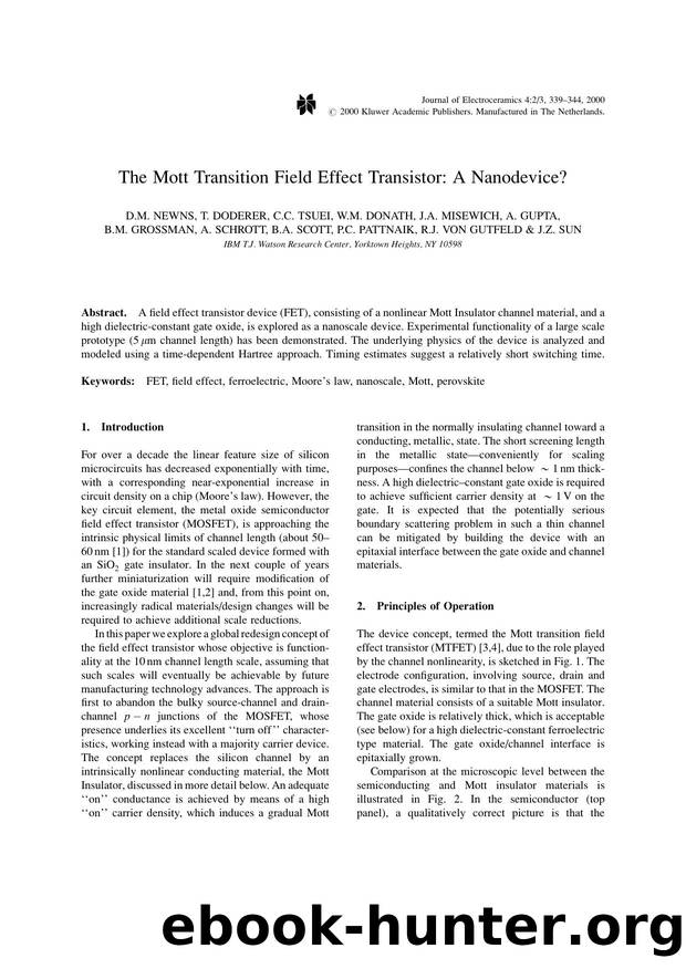 The Mott Transition Field Effect Transistor: A Nanodevice? by Unknown