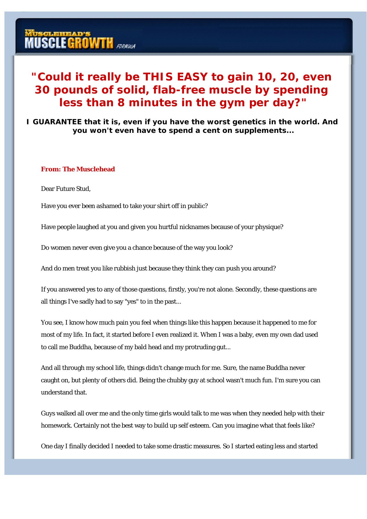 The Muscleheads Muscle Growth Formula. by Best of Kuszter's Collection