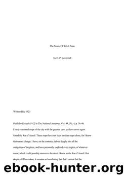 The Music Of Erich Zann by H. P. Lovecraft