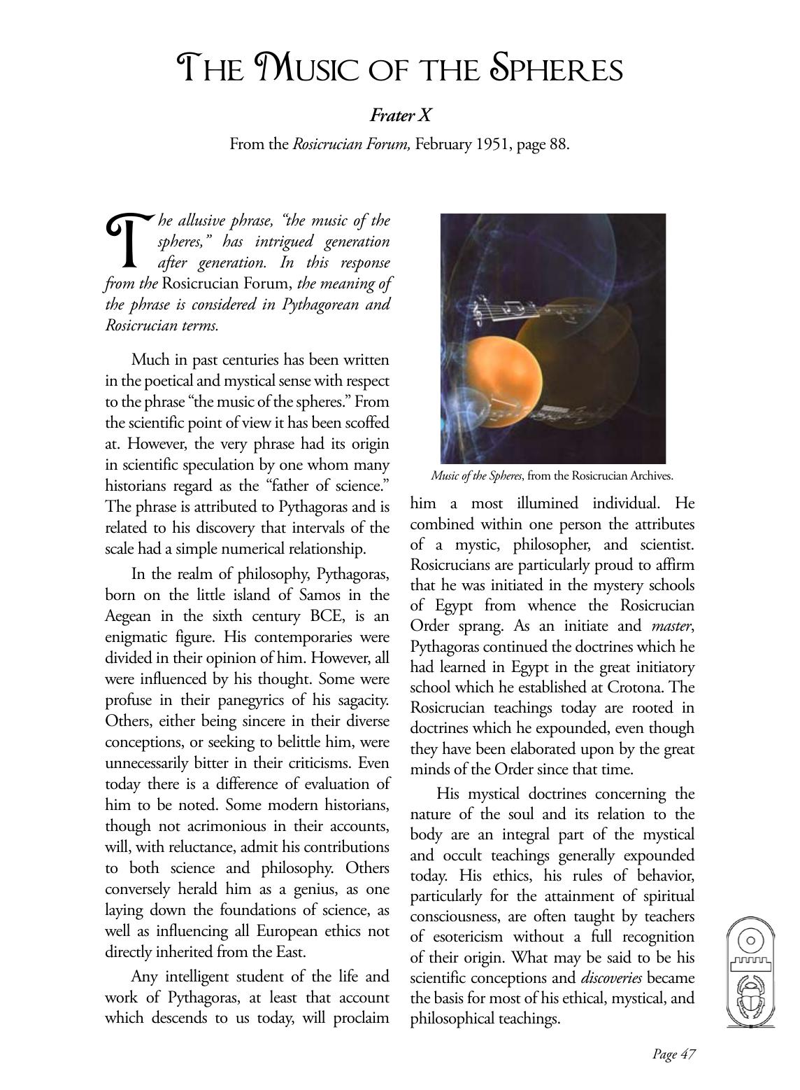 The Music of the Spheres by Frater X
