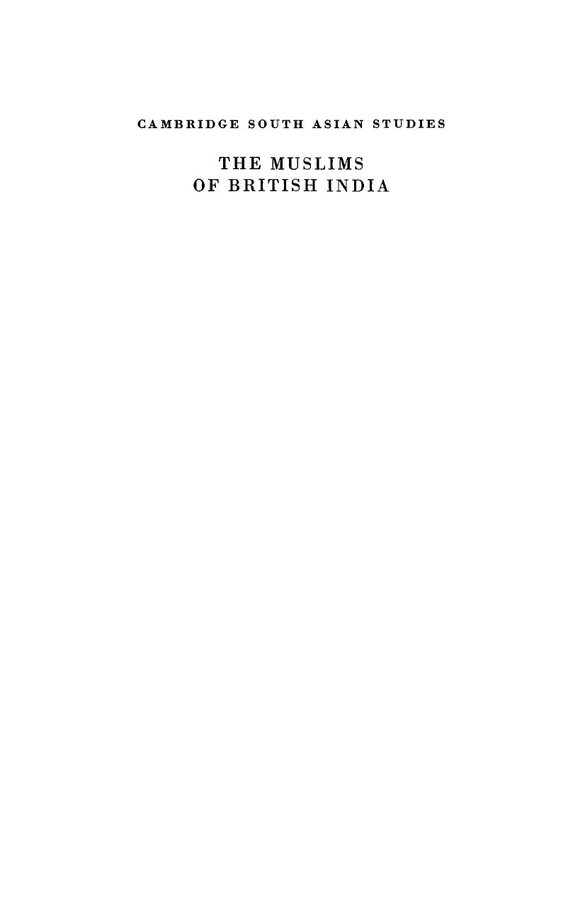 The Muslims of British India by P. Hardy