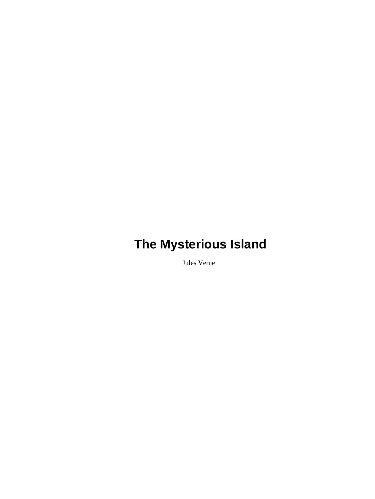 The Mysterious Island by Jules Verne