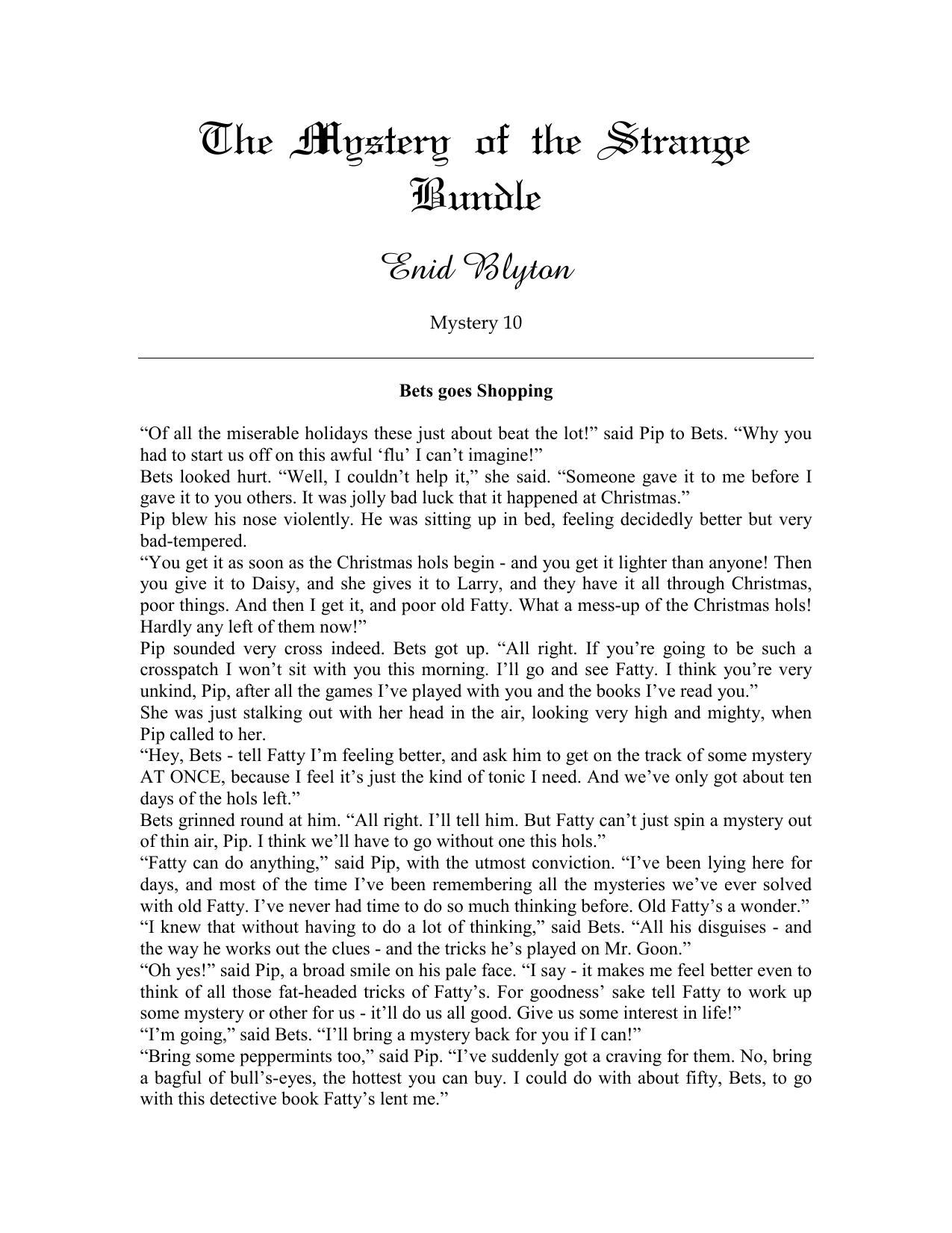 The Mystery of the Strange Bundle by Enid Blyton