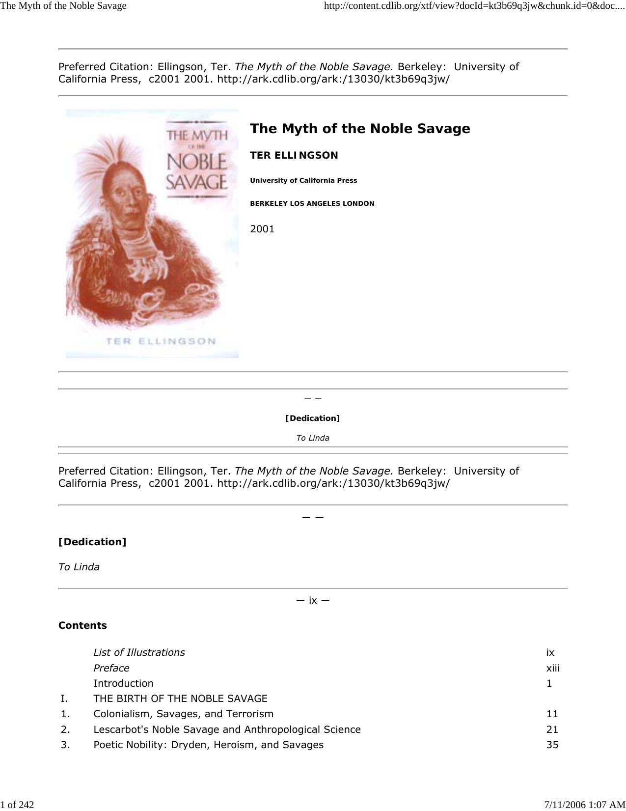 The Myth of the Noble Savage by Master Clark
