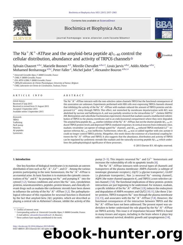The Na+K+-ATPase and the amyloid-beta peptide aÎ²1â40 control the cellular distribution, abundance and activity of TRPC6 channels by unknow