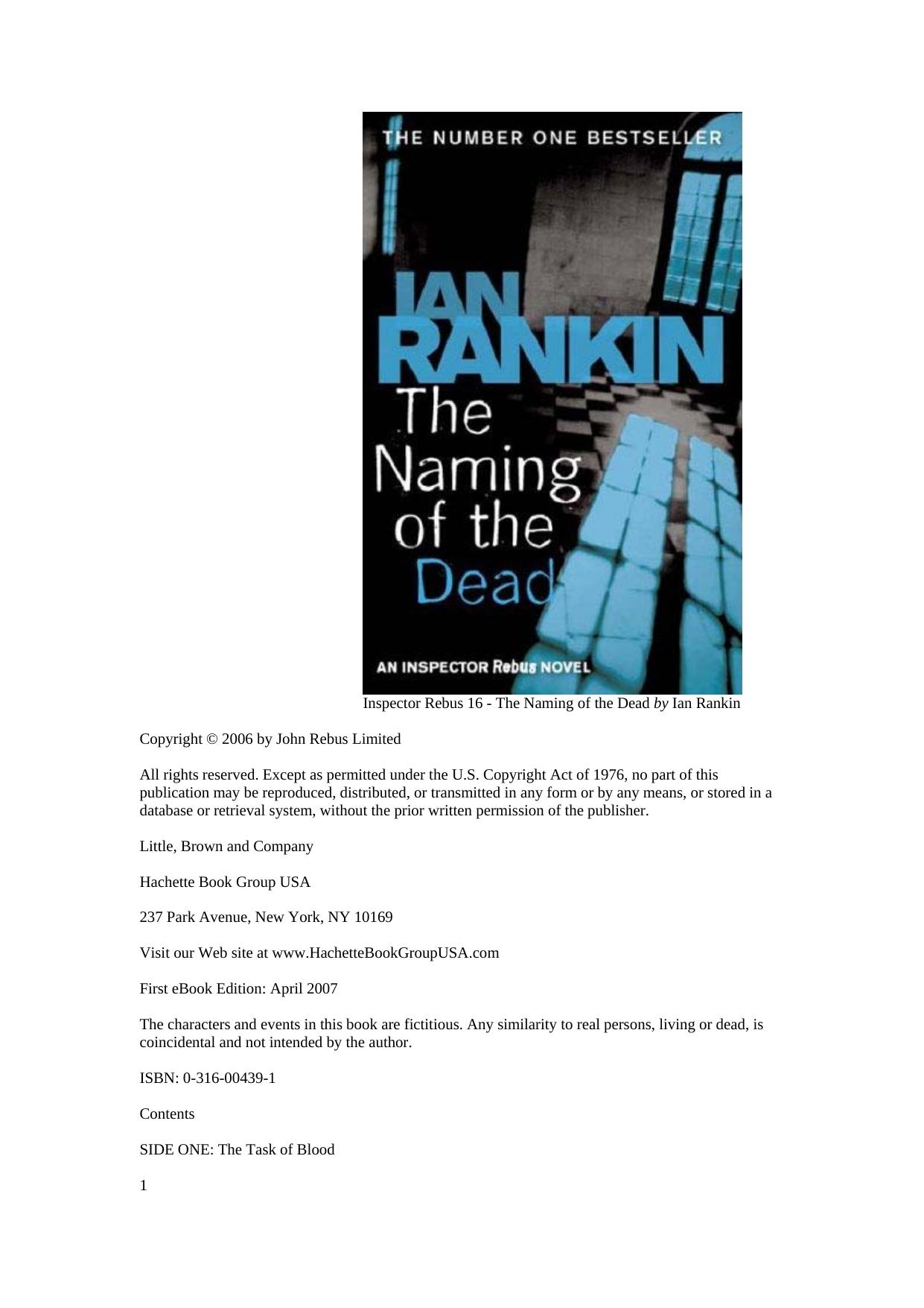 The Naming of the Dead by Ian Rankin by Yam