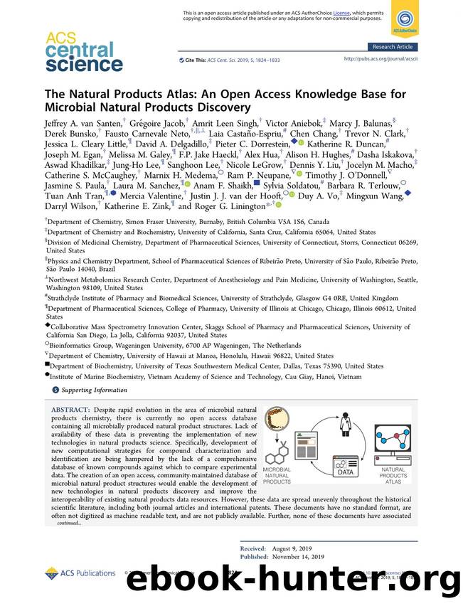 The Natural Products Atlas: An Open Access Knowledge Base for Microbial Natural Products Discovery by unknow