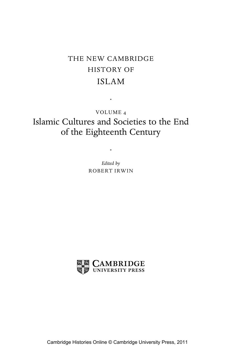 The New Cambridge History of Islam, Volume 4 by Unknown