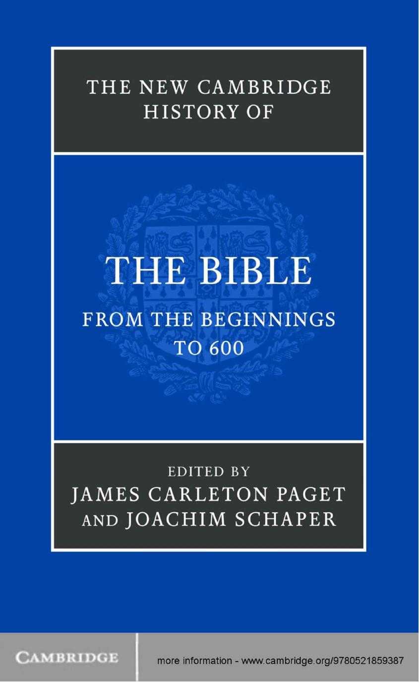 The New Cambridge History of the Bible: Volume 1, From the Beginnings to 600 by unknow