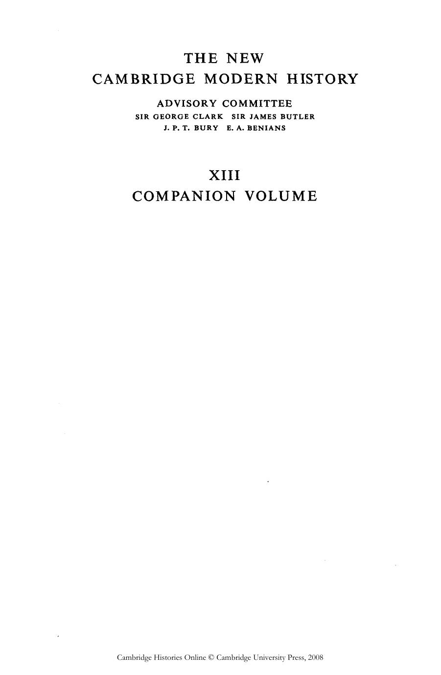 The New Cambridge Modern History, Volume 13 by Unknown
