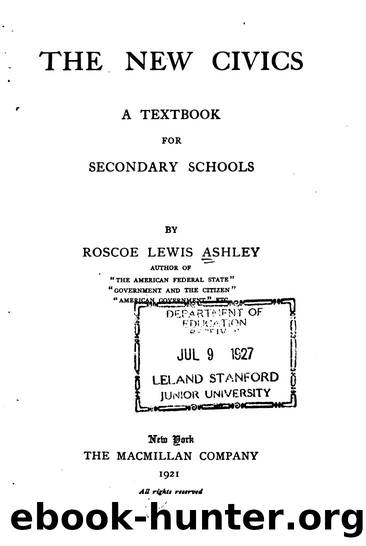 The New Civics by Roscoe Lewis Ashley
