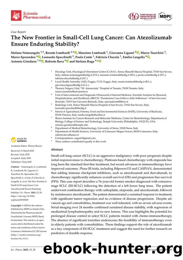 The New Frontier in Small-Cell Lung Cancer: Can Atezolizumab Ensure Enduring Stability? by unknow