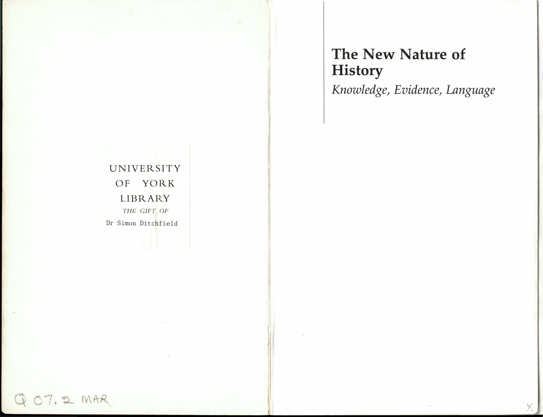 The New Nature of History by Arthur Marwick