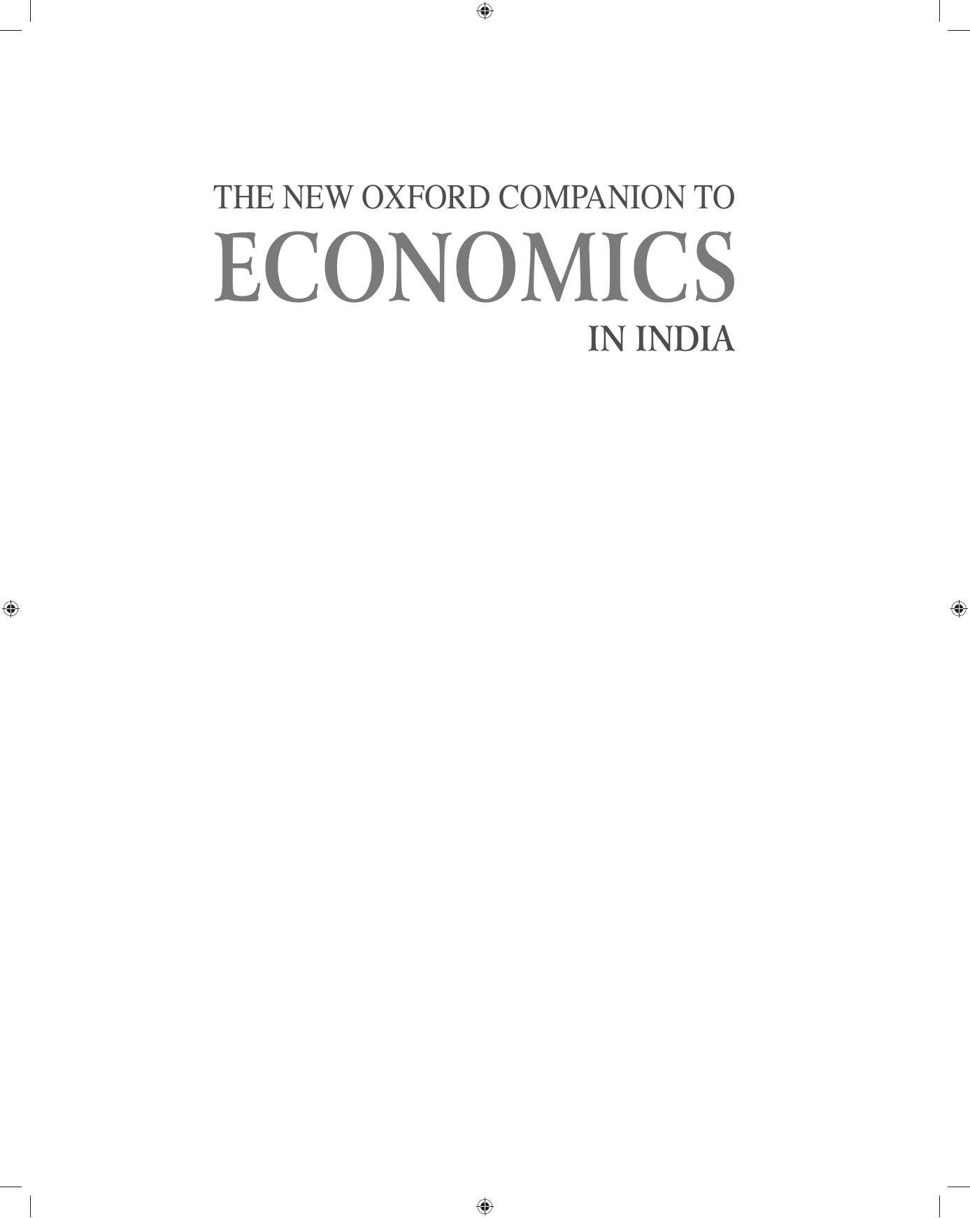 The New Oxford companion to Economics in India. by Kaushik Basu; Annemie Maertens