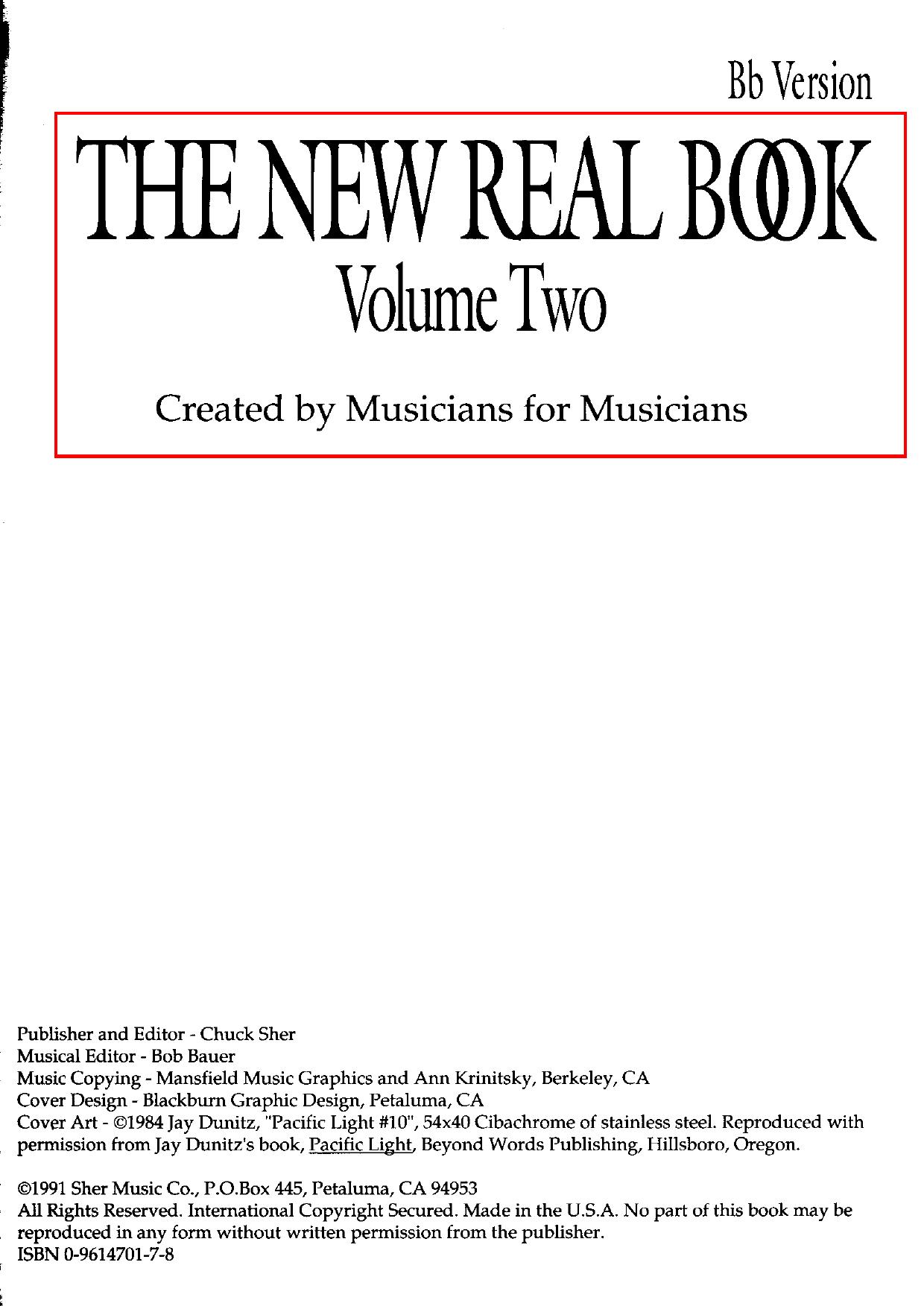 The New Real Book - Bb Version - Vol.2 by The Lazy Trane!