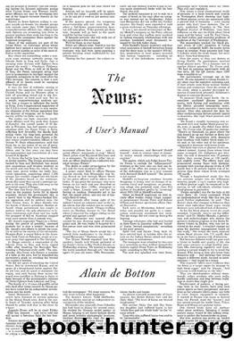 The News: A User's Manual by De Botton Alain