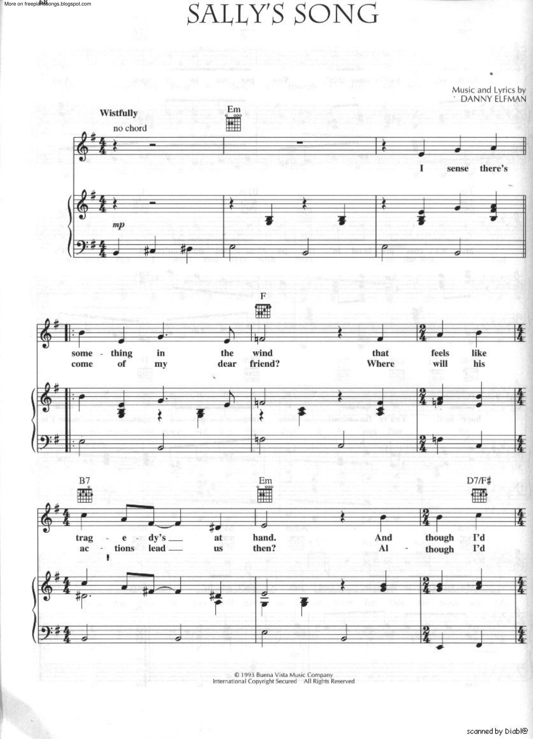 The Nightmare Before Christmas by Sallys Song